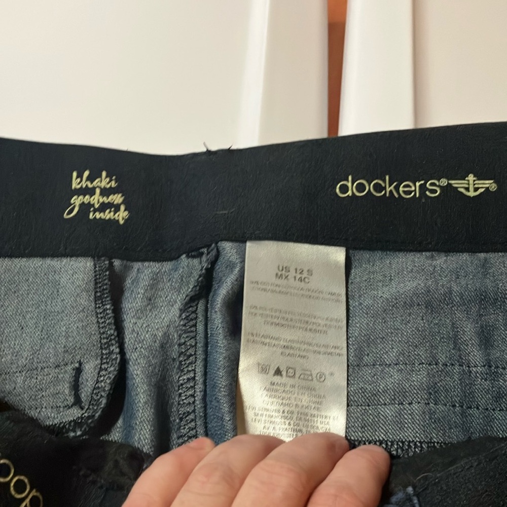 Dockers size 12 wide leg blue Jean dress pants wide leg